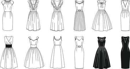 Poster - Shop elegant dress designs for women, fashion sketches of stylish dresses collection