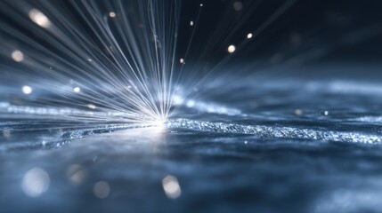 Poster - High energy particles interacting with a high entropy alloy substrate during sputter deposition create a dynamic display of light and energy in advanced material science