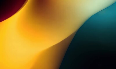 Wall Mural - Fluid Abstract Background with Yellow Orange and Teal Blue Gradient Colors Smooth Flowing Swirling Motion Dynamic Organic Shapes and Curves for
