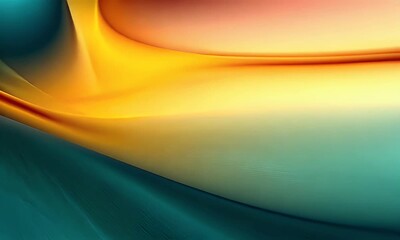 Wall Mural - Fluid Teal and Orange Waves Abstract Background Texture Design: Seamless Flowing Curves with Gradient Color Hues and Dynamic Energy