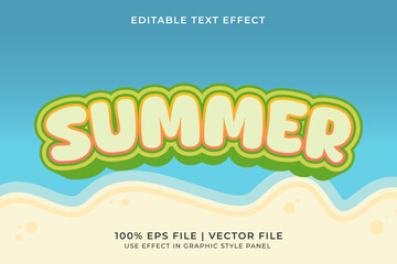 Poster - 3D Summer Holiday Editable Vector Text Effect