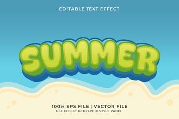 Poster - 3D Summer Holiday Editable Vector Text Effect