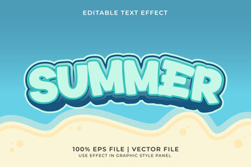 Poster - 3D Summer Holiday Editable Vector Text Effect
