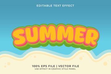 Poster - 3D Summer Holiday Editable Vector Text Effect