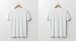 © MindRender - Front and back view of a plain white tshirt on a hanger, isolated on white