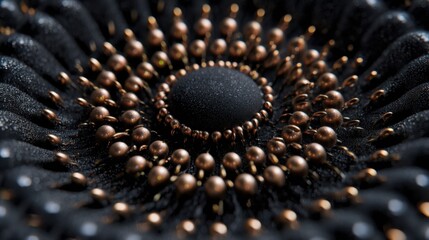 Poster - Ferrofluid is magnetically manipulated into intricate patterns on a speaker diaphragm, highlighting the innovative fusion of art, science, and technology, creating a visually captivating display