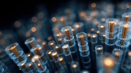 Aufkleber - Intricate memristors glistening in precise arrangements, highlighting unique nanopatterns for advanced computing and futuristic technology, embodying the essence of nanotechnology