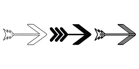 bold arrow icons set in black vector style