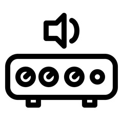 Fototapete - Desktop computer sound card icon. PC hardware component. Outline style. 48x48 px