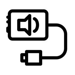Fototapete - Desktop computer sound card icon. PC hardware component. Outline style. 48x48 px
