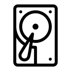 Fototapete - Desktop computer hard disk drive. HDD icon. PC hardware component. Outline style. 48x48 px