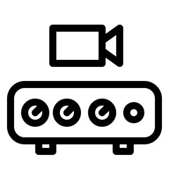 Fototapete - Video capture card for personal computer. Streaming card icon. PC hardware component. Outline style. 48x48 px