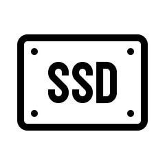 Fototapete - Desktop computer solid-state drive. SSD icon. PC hardware component. Outline style. 48x48 px