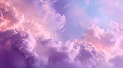 Poster - High-res pastel purple background with soft cloudy textures and dreamy ambiance, ideal for modern design