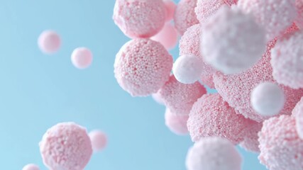 Aufkleber - Colorful abstract spheres floating in a soft blue background for modern design and creativity