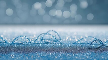 Poster - Sparkling Blue Background with Bokeh Effect and Textured Surface for Abstract Art Usage