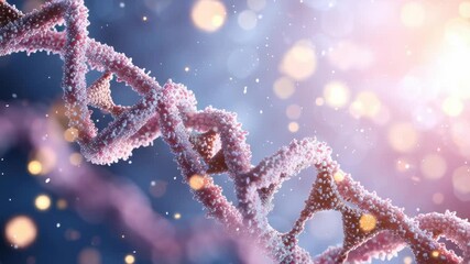 Poster - Intricate DNA Helix Structure with Soft Bokeh Background for Scientific and Educational Use