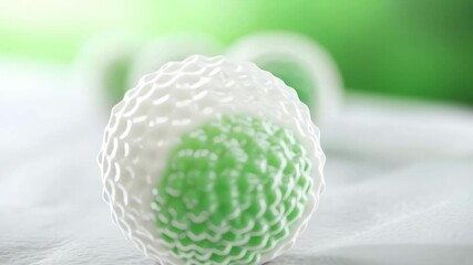 Poster - Close-Up View of Green Cell Structure on Soft Background Representing Nature and Science