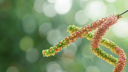 Poster - Close-Up of DNA Strand with Syringe in Laboratory for Genetic Research and Biotechnology Application
