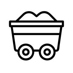 Poster - Mining cart vector illustration: coal mine wagon, ore transport, industrial trolley, minerals, resource extraction