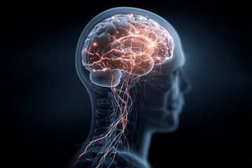 Aufkleber - A brain with a lot of electrical activity