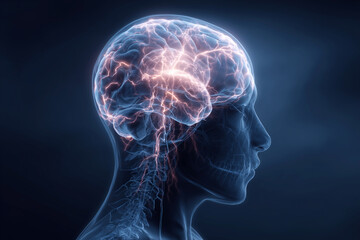 Aufkleber - A brain with a lightning bolt in it