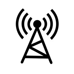 Poster - Communication tower icon vector illustration for wireless signal broadcast and transmission network technology