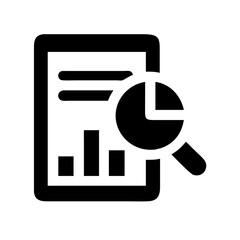 Poster - Business report analysis with magnifying glass and chart for market research and data visualization process