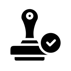 Poster - Approved stamp icon vector illustration for business documents and official confirmation graphic design element