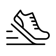 Poster - Running shoe icon vector illustration for athletic footwear and speed training equipment and accessories