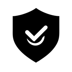 Poster - Security shield check mark icon vector illustration for protection approved and verified quality design