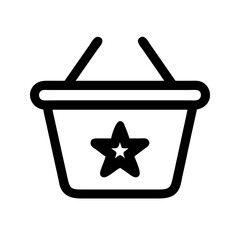 Poster - Shopping basket with star icon vector graphic for online store retail and e commerce promotion material design