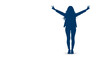 © xyz+ - sagome, silhouette, ragazza felice, femminile, vittoria, successo, emancipazione femminile, donne in carriera,