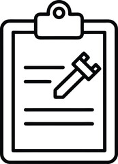 Poster - Clean line art icon of a clipboard with checkmarks and tools isolated on transparent background