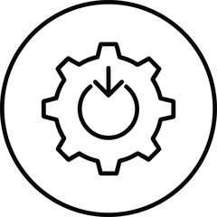 Poster - Clean line art download progress circle icon isolated on transparent background
