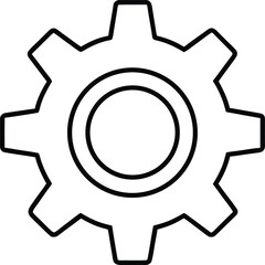 Poster - Clean line art gear symbol representing mechanics and industry isolated on transparent background