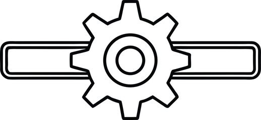 Poster - Clean line art icon of a progress bar with a gear isolated on transparent background