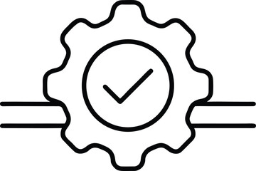 Poster - Clean line art icon of a settings slider with checkmark isolated on transparent background