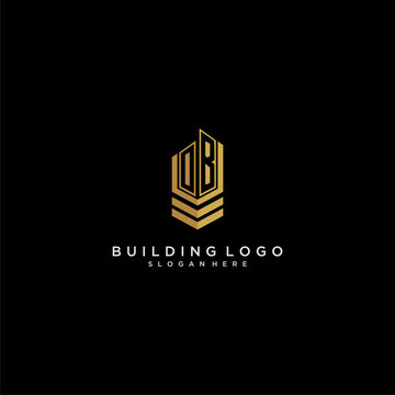 OB initial monogram logo for real estate with building style