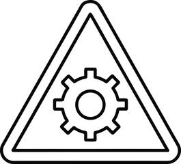 Poster - Clean line art warning triangle icon isolated on transparent background