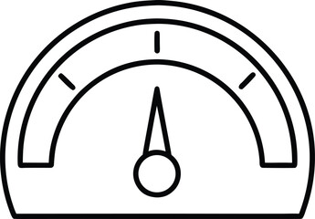 Poster - Clean line art gauge meter icon showing customization isolated on transparent background