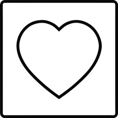 Poster - Clean line art heart icon within a square isolated on transparent background
