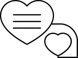 Poster - Clean line art icon of a review form with heart isolated on transparent background