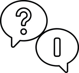 Poster - Two clean line art speech bubbles communication icon isolated on transparent background
