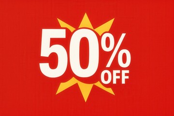Leinwandbilder - Bold red and yellow promotional graphic with 