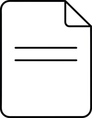 Poster - Clean line art icon of a blank document page isolated on transparent background