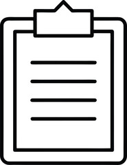 Poster - Clean line art icon of a clipboard with a file symbol isolated on transparent background