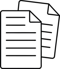 Poster - Clean line art document icon with duplicate symbol isolated on transparent background