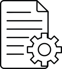 Poster - Clean line art document settings icon isolated on transparent background