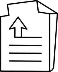 Poster - Clean line art document icon with upward arrow isolated on transparent background